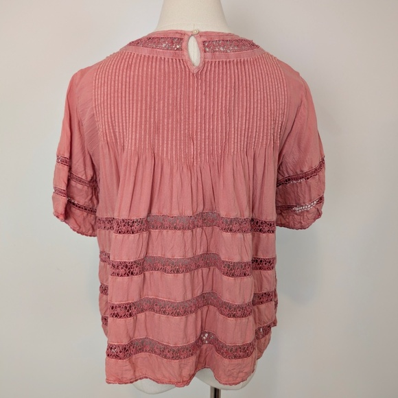 Free With Purchase Wilfred Blouse Coral Pleated Short Sleeve - Picture 6 of 10